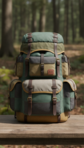Multi-day hiking backpack with adjustable harness